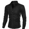 SHUJIN Spring Autumn Men's Slim Fit Long Sleeve Dark Solid Color Lapel Top Large Size Shirt Casual Button Size S-5XL Shirts